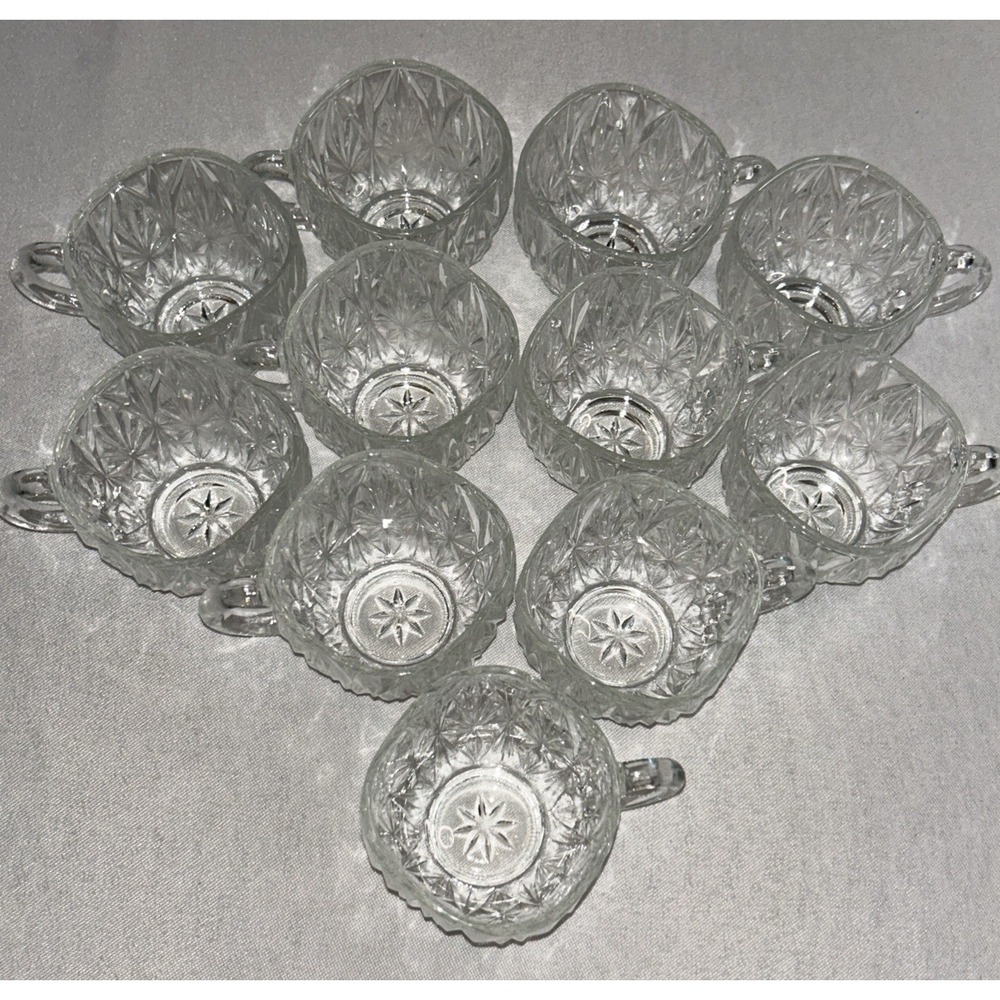 Hazel Atlas Square Pressed Glass Vintage Cortado/Machiato/Punch Cups Lot‎ of 11